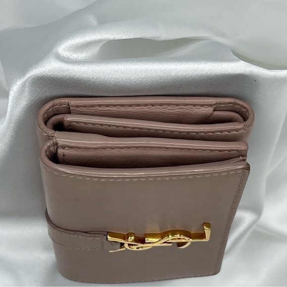 YVES SAINT LAURENT Cassandra Leather Trifold Mini Wallet - Picture 6 of 10